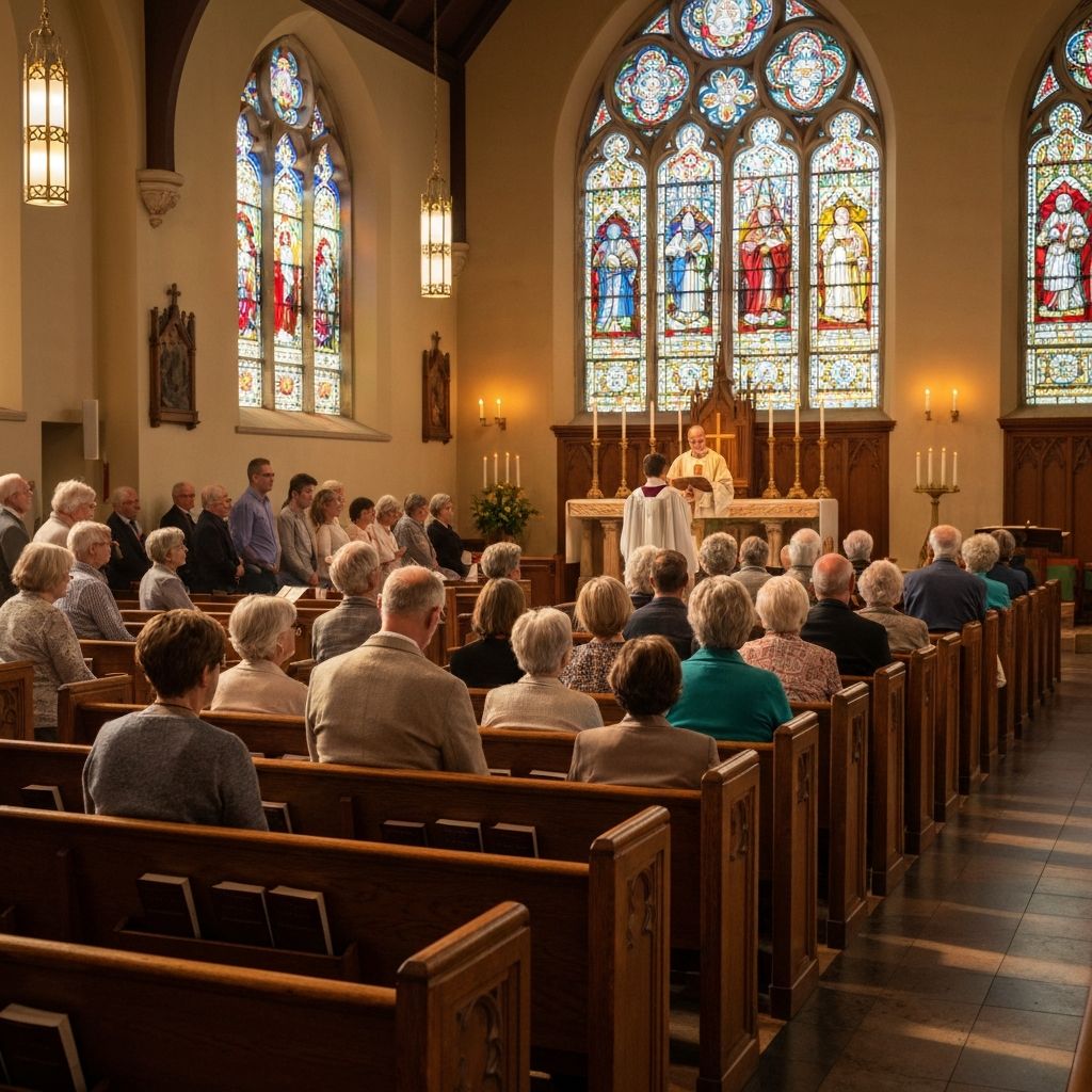 All Saints congregation gathered for Sunday worship